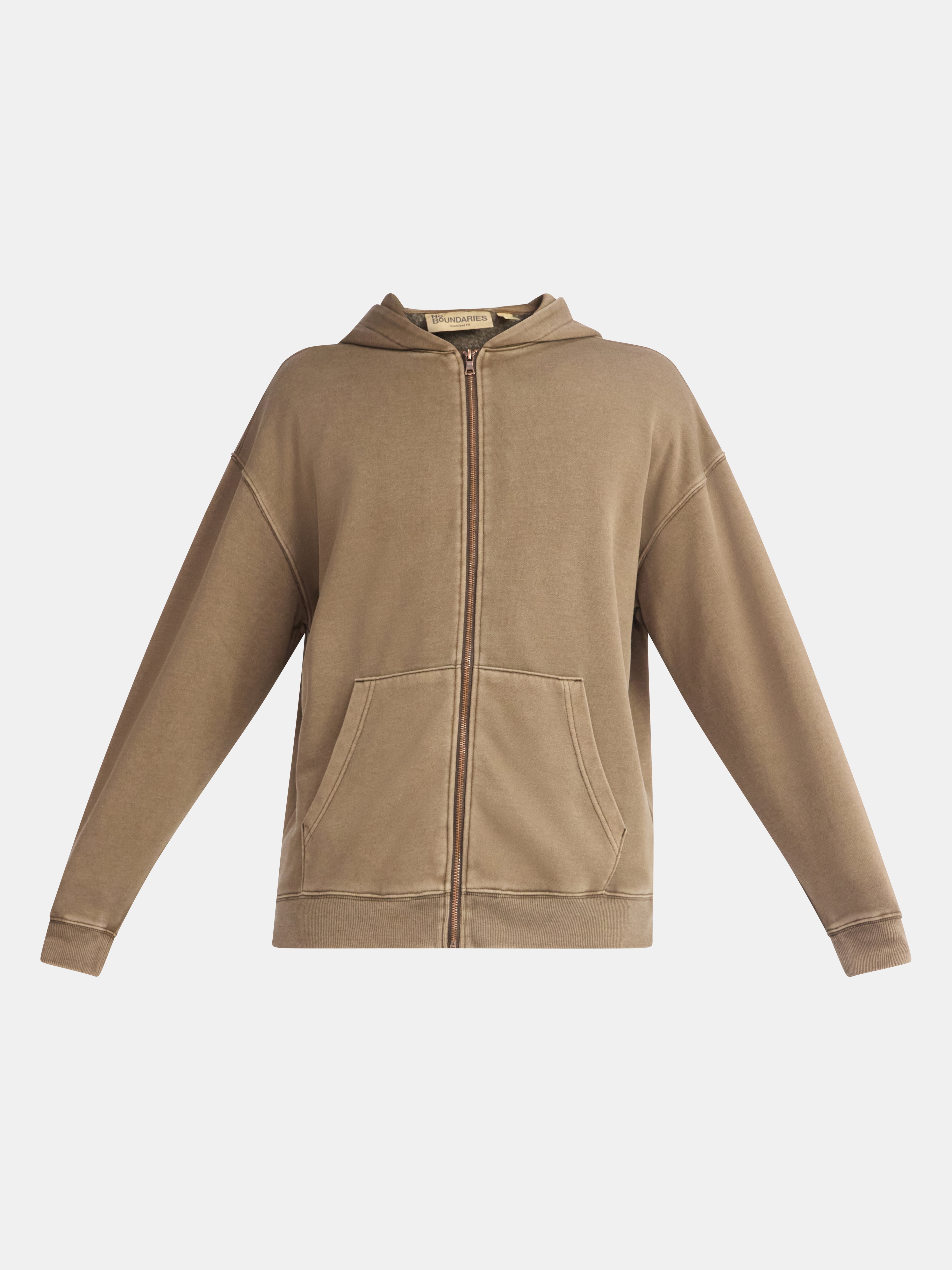 No Boundaries Zip Hoodie with Long Sleeves, Men's & Big Men's
