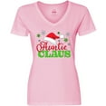 thumbnail image 3 of Inktastic Auntie Claus with Christmas Santa Hat and Snowflakes Women's V-Neck T-Shirt, 3 of 5