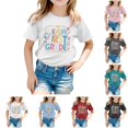 thumbnail image 4 of Ruyang FIRST GRADE Letter Printed Girls Kids Back To School T Shirt Short Sleeve Student School Tees 2025 Girls Shirts, 4 of 4