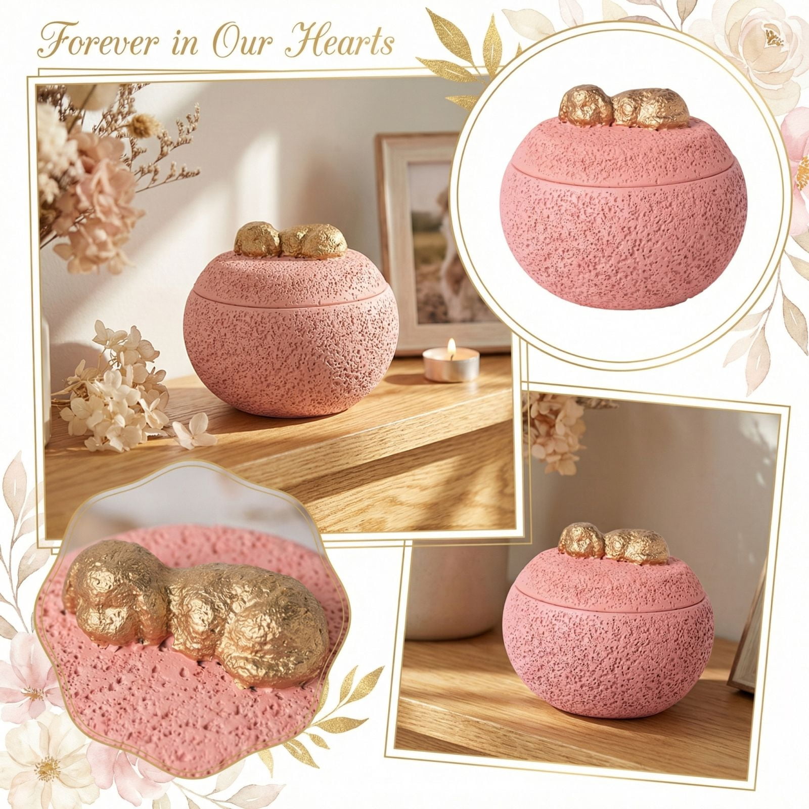 Pet Memorial Urn for Ashes, Cremation Urn for Dogs Cats, Loss of Pet Gift, Sympathy Keepsake for Pet Lovers