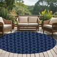 thumbnail image 5 of 6Ft Round Rug, Navy Blue Non-Skid Rubber Backing Large Area Rugs - Living Room Bedroom Home Office, Geometric Leaf Diamond Plaid Abstract Check Indoor Floor Mat Carpets Washable Rug, 5 of 9