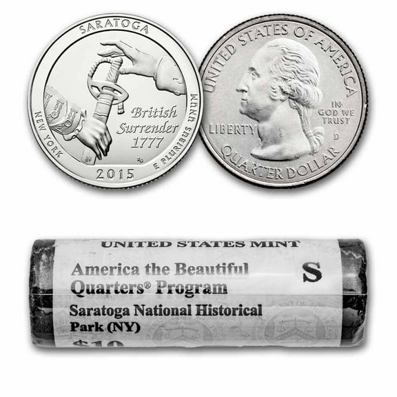 2015-S ATB Quarter Saratoga National Park 40-Coin Roll Gem Proof