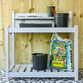 thumbnail image 6 of EAGLE PEAK Outdoor Indoor Vinyl Potting Bench Tsble, Gardening Work Station with Open Shelf, Lower Storage, Gray, 6 of 10