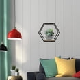 thumbnail image 2 of MasteelfCA 1pc Hexagon Shape Storage Rack Wall-mounted Storage Shelf Iron Wall Hanging Rack, 2 of 7