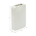 thumbnail image 5 of Elegant Rectangular Vase for Living Room Decor and Home Accents - Modern Decorative Flower Vase for Room, Bedroom or Office Display - Perfect for House and Entryway Table Styling - 7", White, 5 of 15