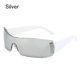 thumbnail image 2 of Punk One Piece Sunglasses Goggle Y2k Luxury Brand UV400 Protective Eyewear Sport Sunglasses Silver, 2 of 2
