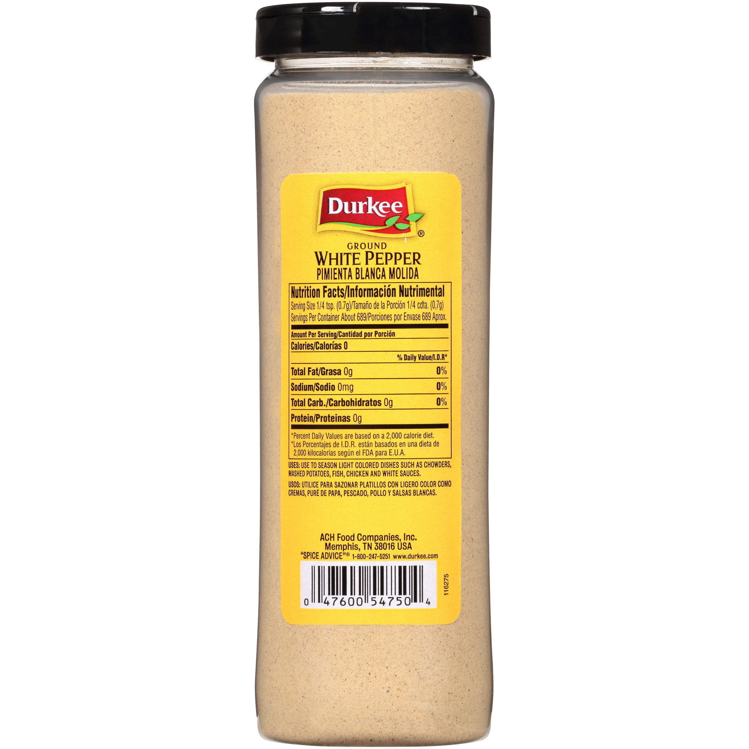 Durkee® Ground White Pepper 17 oz. Shaker