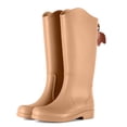thumbnail image 3 of FRSASU Women's Knee‑High Waterproof Rain Boots Tassel Decor Matte Tall Boots Non‑Slip Sole for Rainy Days & Daily Wear Khaki, 3 of 8