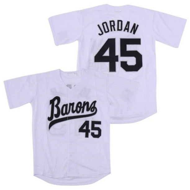Tocament Birmingham Barons Michael Jordan 45 Baseball Jersey, Black, 2XL