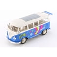thumbnail image 2 of 1963 Volkswagen Classical T1 Bus w/ Love/Peace Decals, Light Blue - Welly 22095A1/4D - 1/24 Scale Diecast Model Toy Car (Brand New but NO BOX), 2 of 3