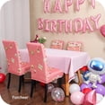 thumbnail image 4 of Chair Covers for Dining Chairs Set of 4,Birthday Party Pink Stretch Dining Room Chair Cover Kitchen Parsons Chair Slipcovers (Pack of 4, Birthday Party Pink), 4 of 6