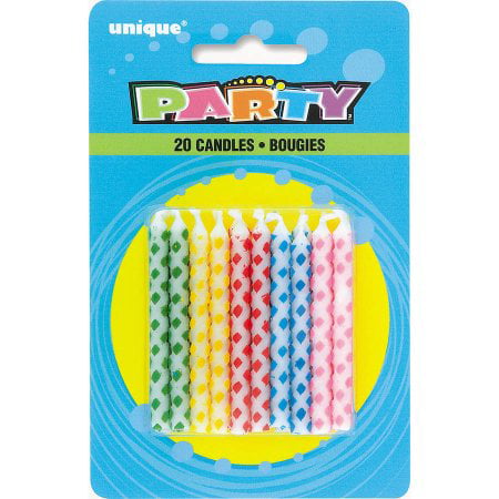 6 Packs Neon Double Spiral Birthday Party Candles