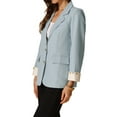 thumbnail image 4 of INSPIRE CHIC Women's Work Office Blazer Notched Lapel Long Sleeve Jacket Suit Blazer M Light Blue, 4 of 6