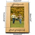 thumbnail image 2 of 6x4inches Engraved Natural Wood Picture Frame Grandparents Photo Frame Burlywood Rectangle Frame with Only The Best Grandparents Get Promoted DIY, 2 of 5