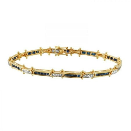 Foreli Ladies 2.89CTW Sapphire 14K Yellow Gold Bracelet