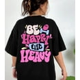 thumbnail image 4 of ALLTB Be Happy Lift Heavy Shirt Women Funny Gym Weightlifting Graphic Tshirt Oversized Workout Casual Tops, 4 of 7