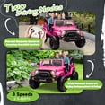 thumbnail image 7 of Xuanlur 24V Ride on Toys for Big Kids w/Width 2 Seat, Ride on Truck w/ Remote Control, Kids Electric Car for Kids, Rear Suspension, Portable Pull Rod, Light, Trunk Storage, Bluetooth, 2.5-4 MPH, Pink, 7 of 7