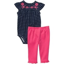 Carter's Cute & Comfy Set - Navy/Pink Embroidery-NB