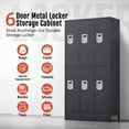 thumbnail image 4 of KAER Metal Locker, 6 Door Storage Locker with Hook, Storage Cabinet for Home, Office, Gym, Workshop-Gray, 4 of 8
