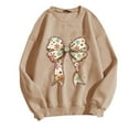 thumbnail image 2 of WXLWZYWL Christmas Bow Sweatshirt for Women Santa Gingerbread Hoodie Shirt Christmas Tree Cake Shirt Gift For Her, 2 of 3