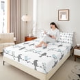 thumbnail image 3 of jejeloiu Cute Bird Queen Sheets For Men Women,Nature Print Queen Sheet Sets,Grey Blue White,4-Piece,1 Flat Sheet, 1 Fitted Sheet and 2 Pillowcases, 3 of 6