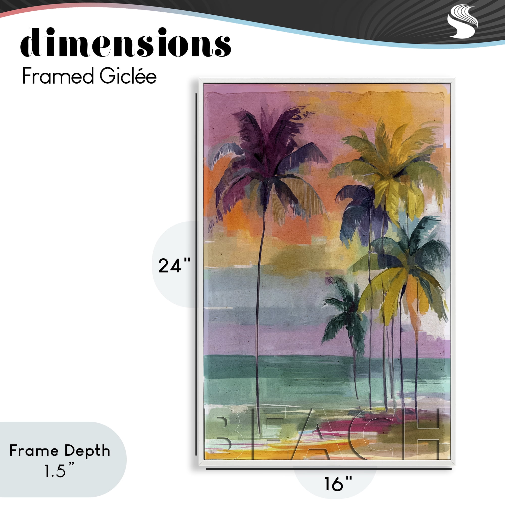 Stupell Industries Crayon Beach at Sunset White Framed Giclee Art, design by Annabelle Hall