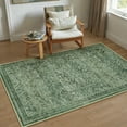 thumbnail image 5 of BERTHMEER 3'x5' Small Area Rugs for Living Room Bedroom Home Office Dorm Vintage Green Indoor Carpets Traditional Distressed Oriental Rugs Washable Non-slip Throw Rugs, 5 of 8