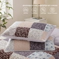 thumbnail image 5 of Exclusivo Mezcla 3-Piece Patchwork Queen Size Comforter Set, Microfiber Bedding Down Alternative Comforter for All Seasons with 2 Pillow Shams, Brown, 5 of 8