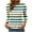 Green, variant on Tops for Women Plus Size 3/4 Sleeved Stripe Printed Casual T-shirt Round Neck Top Green XXL