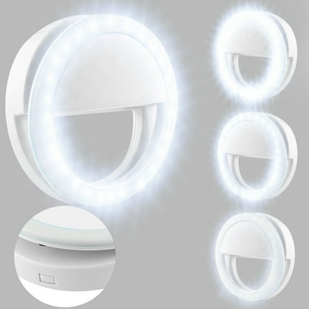 Light Bulb Rings - Flash Fill Ring light Clip-on Cellphone Camera 36 LED bulbs beautifies picture quality durable for iPhone x 8 8 plus 7, 7 Plus, 6 plus, Samsung Galaxy S6 Edge, S6 s7 s8 s9 Sony, Motorola