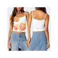 thumbnail image 2 of Raccmtaty Women Crop Camisoles Floral Print Spaghetti Strap Sleeveless Backless Tank Tops Summer Vests Tops Streetwear, 2 of 8