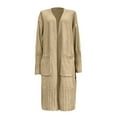 thumbnail image 4 of Sanbonepd Womens Sweaters Solid Color Loose Pocket Knit Cardigan Long Oversized Sweater Coat, 4 of 5