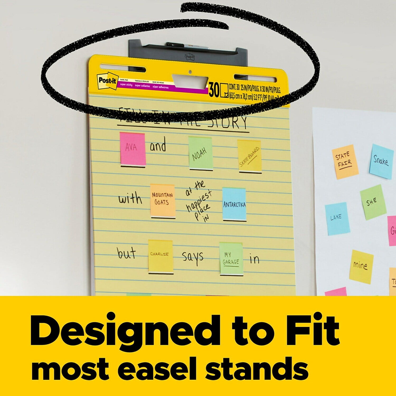 Post-it Self Stick Easel Pads Ruled 25 x 30 Yellow 2 30 Sheet Pads/Carton 561