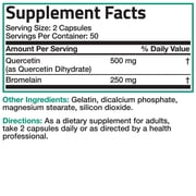 Bronson Quercetin and Bromelain, 100 Capsules