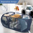 thumbnail image 3 of Toplive Pop-Up Collapsible Laundry Hamper, 3 Compartments with Side Pocket & Carry Handles, Blue, 3 of 7