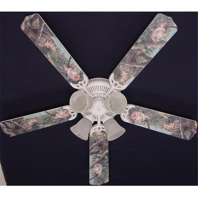 Ceiling Fan Designers 52FAN-ANI-LMBF Nouveau Grand Ventilateur de Plafond de Poisson d'Achigan de Bouche 52''