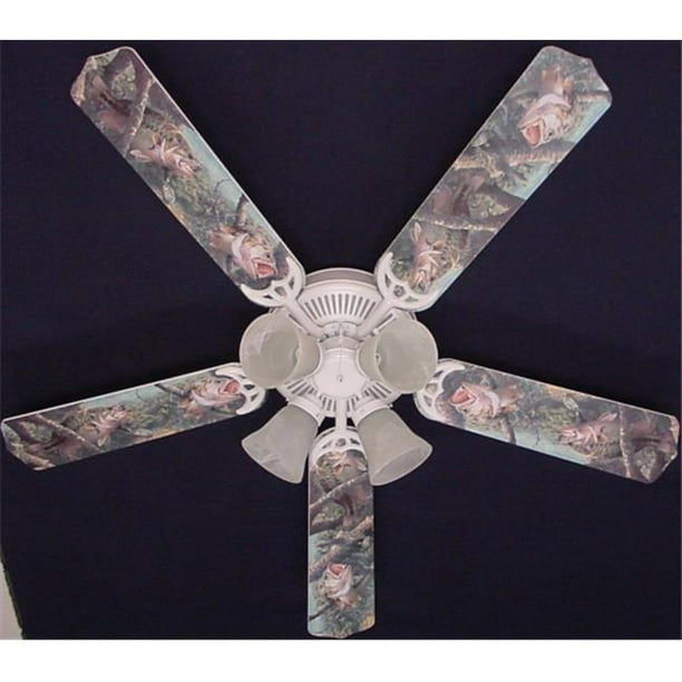 New Large Mouth Bass Fish Ceiling Fan, Sports Themed Ceiling Fans