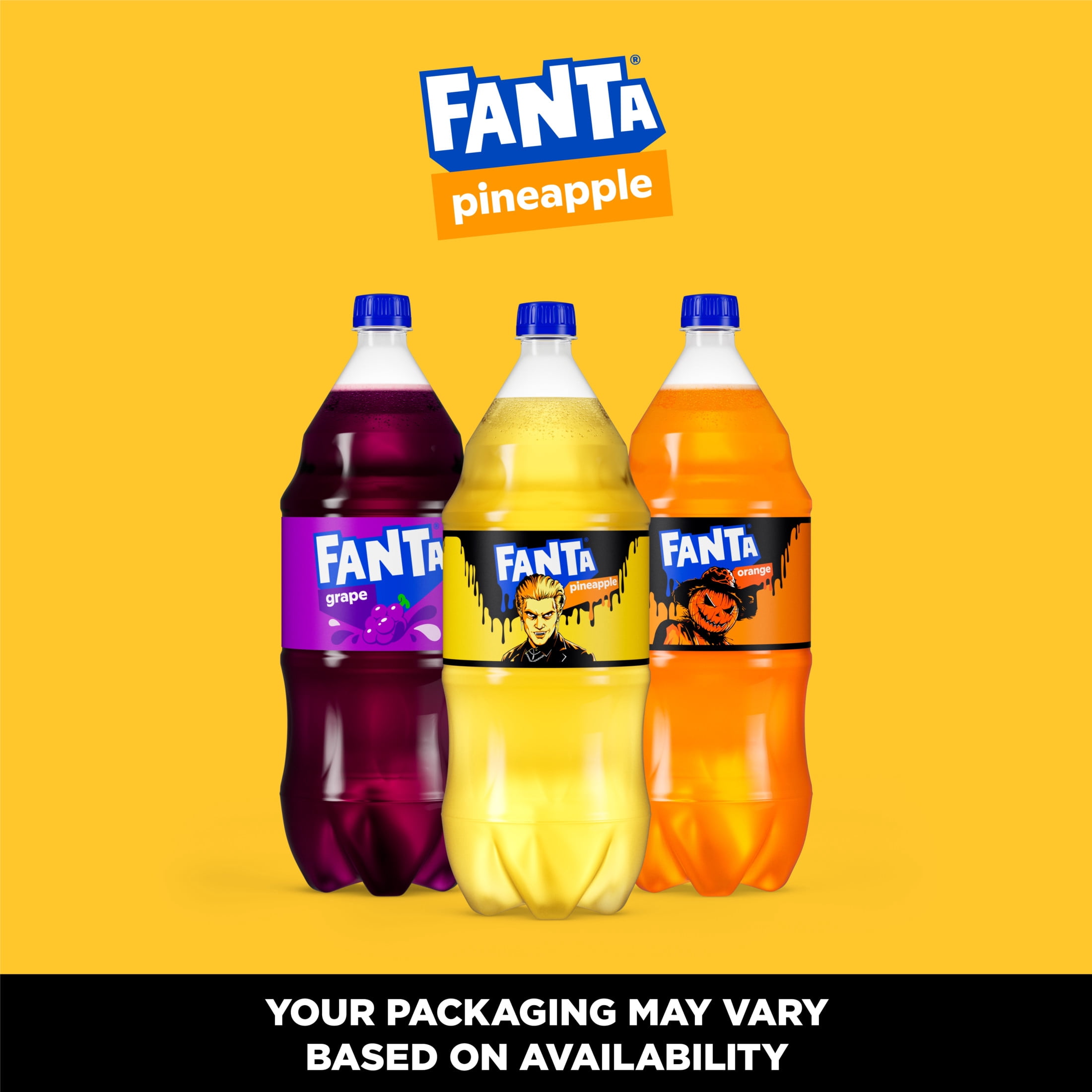 Fanta Pineapple 2 Liter Bottle, Delicious Fruit Soda Pop Beverage