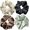 Black+Brown, variant on Black Big Scrunchies for Women, 5.2 Inche Large Satin Scrunchie,  Silk Hair Ties  for Thick Hair, Upgraded Elastic Bands and Seamless Hand-Stitching Craftsmanship, 4 Pack