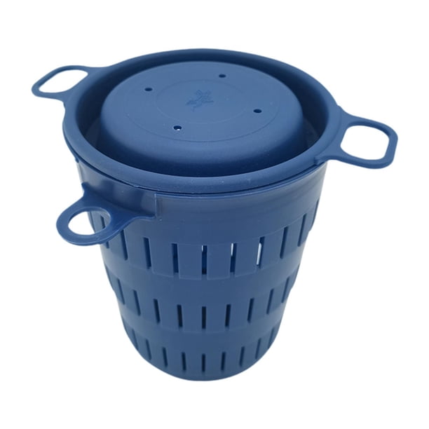 Jaula de cebo de pesca reutilizable, soporte para comedero de pesca, para lombrices de tierra, cangrejos y red de lanzamiento. azul