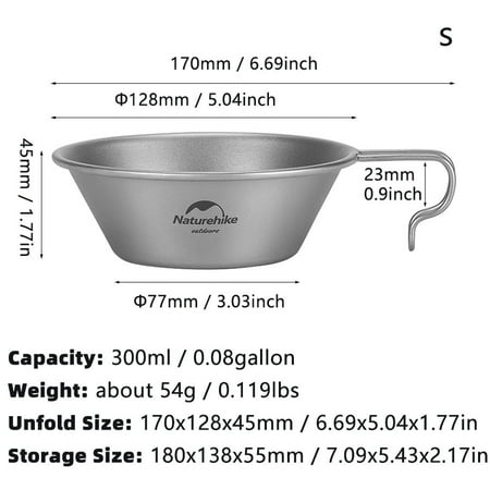 

Naturehike Titanium Outdoor Camping Supplies Picnic Bowl Salad Food Tableware
