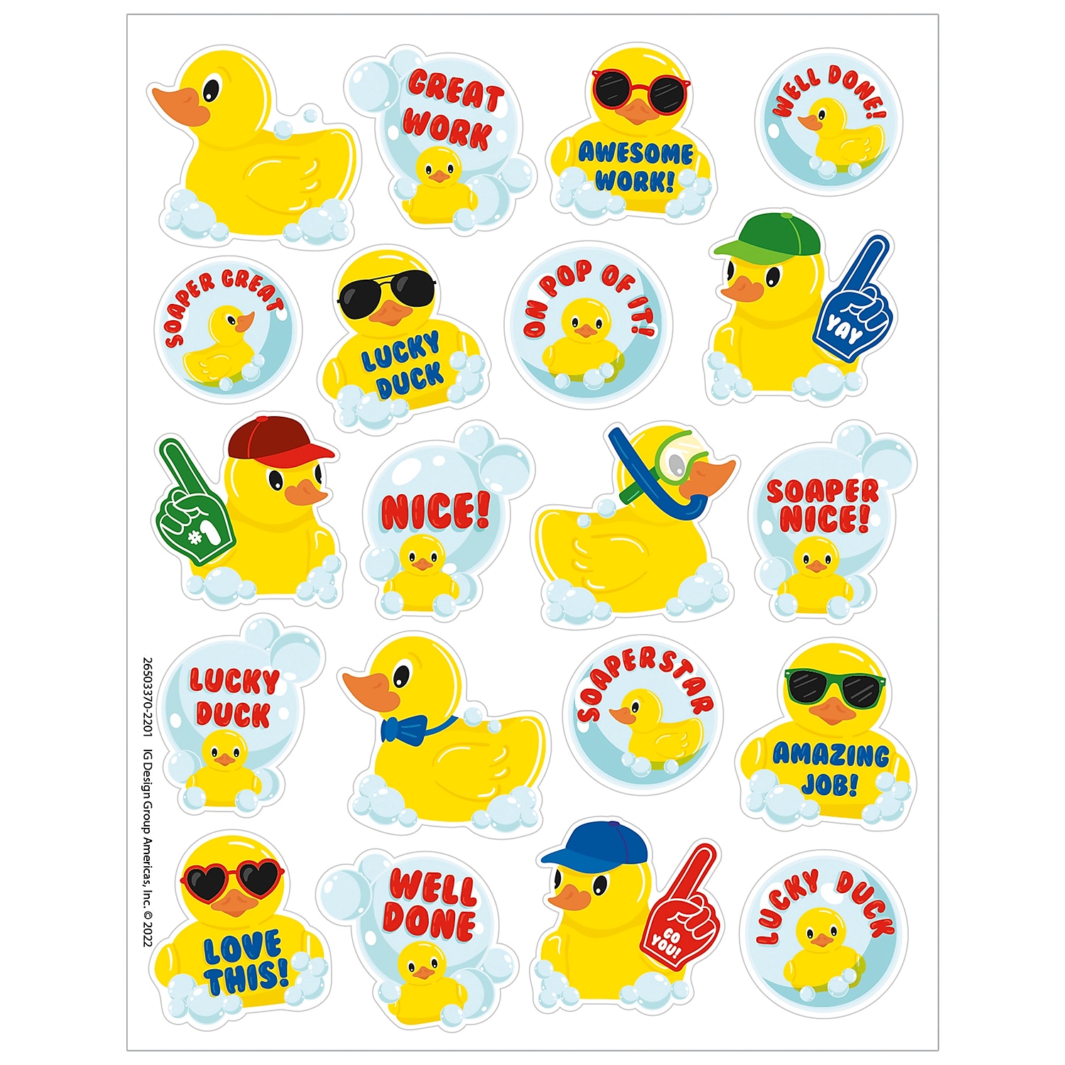 EUREKA (6 PK) RUBBR DUCK BUBBLEBATH STICKR