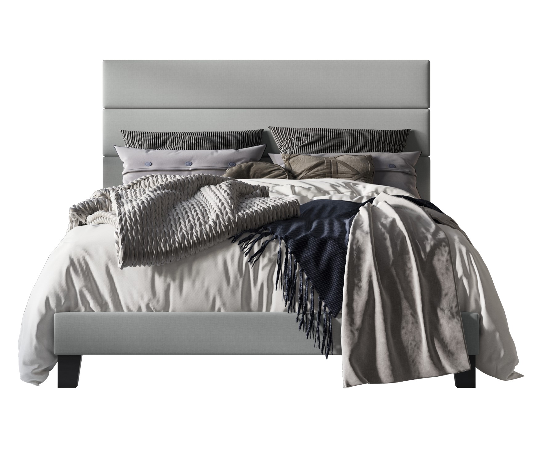 Home Design Adrian Full Upholstered Platform Bed Frame