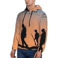 thumbnail image 3 of Wukai Anzac Day Print Men Hoodies Fleece Sweatshirts Long Sleeve Sweaters Pullover Fall Outfits Winter Clothes-Large, 3 of 7