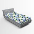 thumbnail image 2 of Ambesonne Springtime Fitted Sheet, Soft Tones Hydrangea Art, Twin XL Size, Green Blue and Purple, 2 of 5