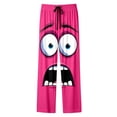 thumbnail image 4 of Men's Pants Funny Graphic Print Relaxed Fit Comfortable Loose Fit Straight Leg Trousers Hot Pink L, 4 of 4