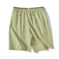 thumbnail image 4 of Stamzod Men Short Fashion Solid Color Summer Elastic Waist Drawstring Shorts Casual Loose Plus Size Athletic Shorts for Men with Pocket Black E XXXXXL, 4 of 6