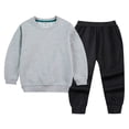 thumbnail image 2 of Baby Boy Fall Clothes Boys Autumn Winter Round Neck Long Sleeve Elastic Waist 1T 2T 3T 4T 5T Everyday Outfit Set 2 Piece, 2 of 4