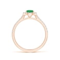 thumbnail image 2 of ANGARA Natural Oval Emerald Halo Ring with Diamond Accents in 14K Rose Gold for Women (Size-7x5mm) | May Birthstone, Birthday, Anniversary, Jewelry Gift for Women | Natural Emerald Ring, 2 of 10
