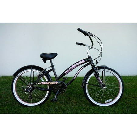 Greenline Bicycles Ladies 24'' Seven Speed Beach Cruiser in Black
